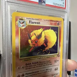 1999 POKEMON JUNGLE #3 FLAREON HOLO PSA 8 NM-MT - Image 5