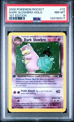 2000 POKEMON ROCKET 1ST ED #12 DARK SLOWBRO-HOLO PSA 8 - Image 1