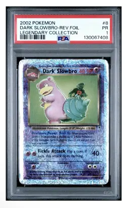 2002 Pokemon Legendary Collection Reverse Foil Dark Slowbro #8 PSA 1 POP 13 - Image 1
