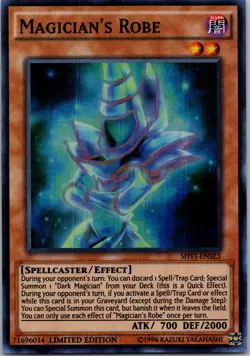 Yugioh Magician's Robe SHVI-ENSE3 Limited Edition Super Rare NM - Image 1