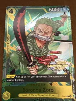 One Piece TCG | Roronoa Zoro (CS 2024 Event Pack) Promo Foil P-042 | NM ENG - Image 1