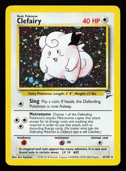 Clefairy 6/130 Holo Rare Base Set 2 Pokemon Card - Image 1