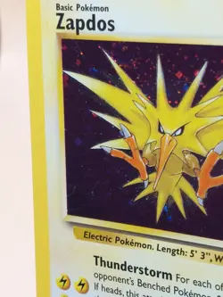 Zapdos Holo Rare Fossil 15/62 Pokemon Card - WOTC 1999 SWIRL B - Image 2