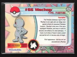 #66 Machop Topps Chrome Black Logo Pokemon Card - Image 2
