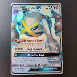 Metagross GX 157a/145 Hidden Fates Ultra Rare Full Art Promo Pokemon Card Excell - Image 1