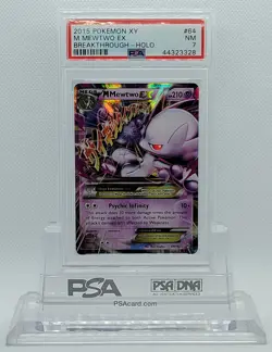 POKEMON BREAKTHROUGH M/MEGA MEWTWO EX #64 ULTRA RARE HOLO FOIL CARD PSA 7 NM #* - Image 2