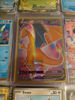 Pokemon TCG Charizard V Holo Black Star Promo SWSH050 Fan Art Card Custom - Image 1