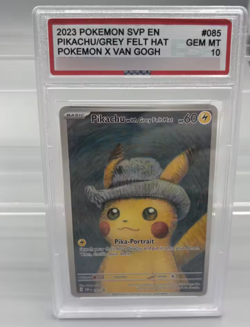 Pikachu with Grey Felt Hat #85 CUSTOM FAN ART SLAB CARD - Image 1