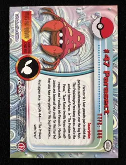 2000 Topps Chrome Pokemon Parasect #47 - NM - Image 2