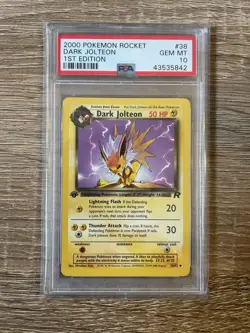 2000 POKEMON ROCKET 1ST ED #38 DARK JOLTEON PSA 10 - Image 1