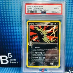 POKEMON 2004 EX Team Rocket Returns DARK TYRANITAR #19 PSA 8 - Image 1