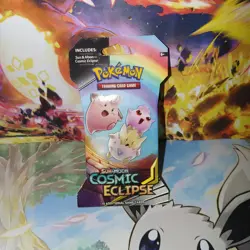 Pokemon 2019 Sun & Moon Cosmic Eclipse Sleeved Booster Pack Togepi Igglybuff Art - Image 1