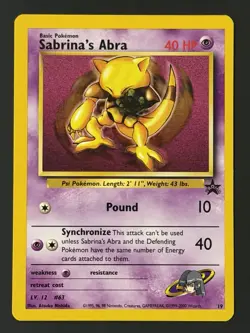 Pokemon Sabrina's Abra Black Star Promo 19 WOTC NM - Image 1