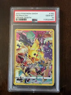 2023 Crown Zenith Pikachu Card 160/159 Secret Rare, PSA 10 - Image 1