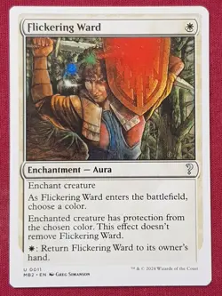 Magic The Gathering MYSTERY BOOSTER 2 MB2 FLICKERING WARD white card MTG - Image 1