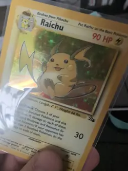 Raichu 14/62 Fossil Set Pokemon Holo WOTC Rare Vintage 1999 LP Card - Image 2