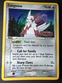 Zangoose 25/108 Power Keepers Reverse Holo Rare STAMPED 2007 Pokemon Card NM - Image 1