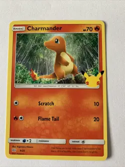 Non-Holo Charmander 9/25 Pokemon McDonalds 25th Anniversary Card - Mint - Image 1