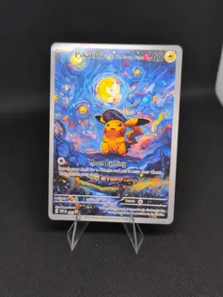Pikachu with the starry night Pokemon Black Star Promo ACG Art Card - NM - Image 1