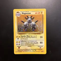 Pokemon TCG Magneton 9/102 Base Set Holo Unlimited Rare LP/MP - Image 1
