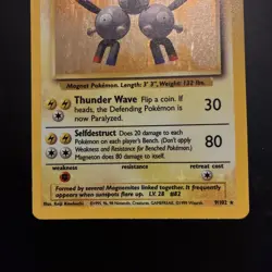 Pokemon TCG Magneton 9/102 Base Set Holo Unlimited Rare LP/MP - Image 3