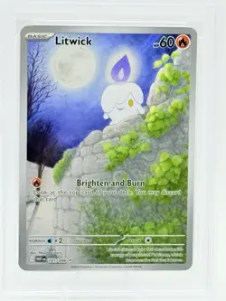 2025 POKEMON WHT EN-WHITE FLARE ILLUSTRATION RARE #101 LITWICK PSA 9 - Image 2