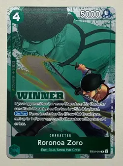 Roronoa Zoro (Winner Pack 2025 Vol. 3) EB02-019 One Piece Promo Card Foil NM - Image 1