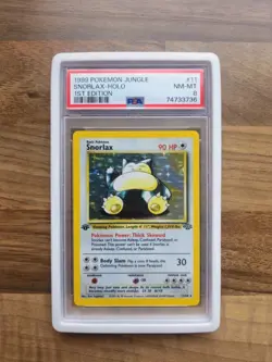 1999 Pokemon Snorlax Holo PSA 8 NM/Mint 1st Edition #11/64 Rare Jungle Card #11 - Image 1