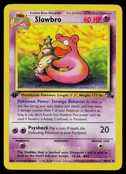 Pokemon Card - Slowbro Fossil 43/62 Uncommon 1st Edition - Image 1