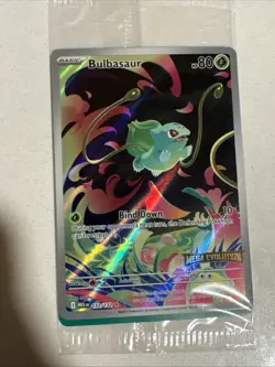 Pokemon TCG Mega Evolutions Stamped Promo Card - Bulbasaur 133/132 - NM - SEALED - Image 1