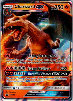 Charizard GX SM195 - Sun & Moon Black Star Promo Standard Size Pokemon TCG MP - Image 1