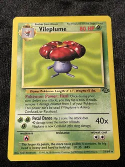 Pokemon TCG Vileplume #31/64 Non Holo Rare Jungle Set WOTC VTG 1999 VLP (A1) - Image 1
