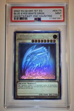 2022 YU-GI-OH! 2nd HAUNTING Blue Eyes White Dragon GFP2-EN175 Ghost Rare PSA 9 - Image 2