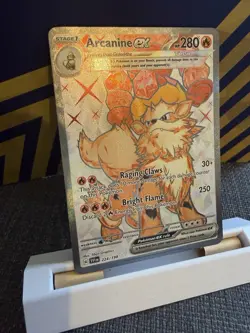 Pokemon Arcanine EX TCG Scarlet Violet Holo Ultra Rare Card 224/198 (NM) - Image 3