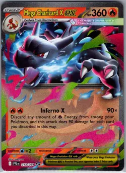 Mega Charizard X ex - 013/094 ME02: Phantasmal Flames - Pokemon Card - NM - Image 1