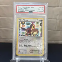 Pokemon Eevee TCG Black White Promo Holo Card BW94 Black Star PSA 8 - Image 1