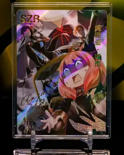 Anya Forger Spy X Family SZR Flash Premium Gold Glitter Foil Card Anime - Image 1