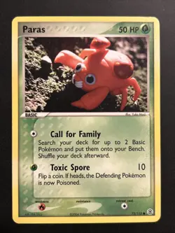 Paras 72/112 EX Fire Red & Leaf Green 2004 Pokemon Common Card LP - Image 1