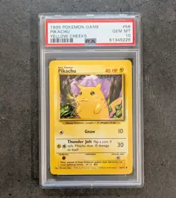 PSA 10 💎 GEM MINT 1999 BASE SET POKEMON PIKACHU YELLOW CHEEKS 58/102 #58 GRADED - Image 1
