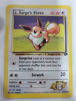 Lt. Surge's Eevee 51/132 Gym Challenge Regular LP Pokemon TCG - Image 1
