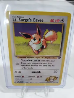 Lt. Surge's Eevee 51/132 Gym Challenge Regular LP Pokemon TCG - Image 3