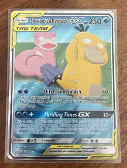 Pokemon Slowpoke & Psyduck GX 218/236 Alternate Art Unified Minds Tag Team NM - Image 1