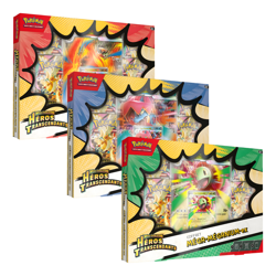 Pokemon 🇫🇷 Artset 3x Coffret Meganium Roitiflam Aligatueur ME2.5 Heros Preco - Image 1