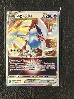 Pokemon TCG Lugia VSTAR 139/195 SWSH Silver Tempest Holo Ultra Rare Card - Image 1