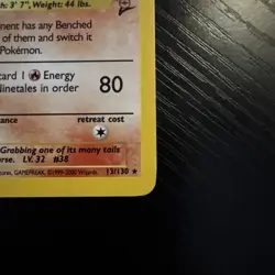 Pokemon TCG Ninetales Base Set 2 Holo Unlimited Rare Card 13/130 LP With Swirl - Image 2