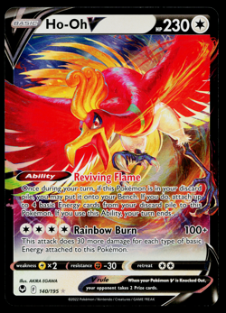 Ho-Oh V 140/195 Holo Rare V Silver Tempest Pokemon Near Mint - Image 1