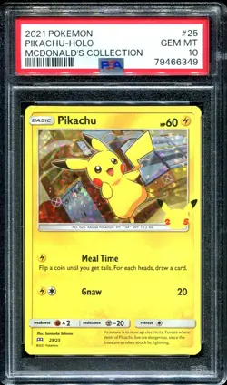 Pikachu 25/25 PSA 10 Pokemon Mcdonalds 25th Anniversary English Holo - Image 1