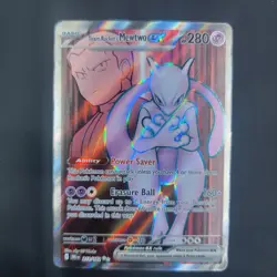 Pokemon Team Rocket's Mewtwo ex - 213/182 Full Art Destined Rivals NM Near Mint - Image 3