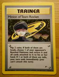 Trainer Minion of Team Rocket 113/132 Wizards WOTC Pokemon Card LP - Image 1