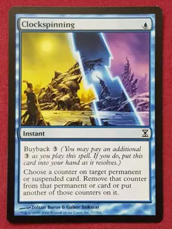 Magic The Gathering TIME SPIRAL CLOCKSPINNING blue card MTG - Image 1